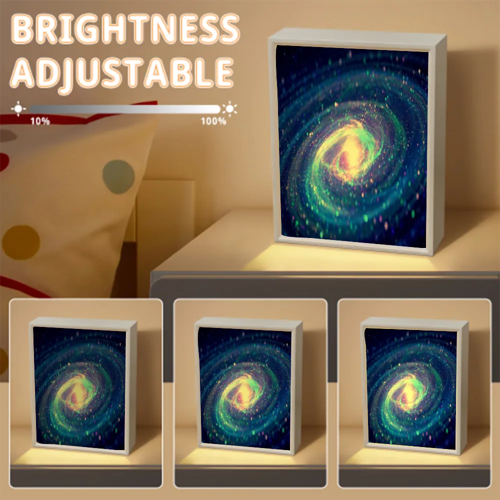Galaxy Custom Acrylic Mirror Night Light USB Charge, Home Bedroom Bedside Lamp Table Light