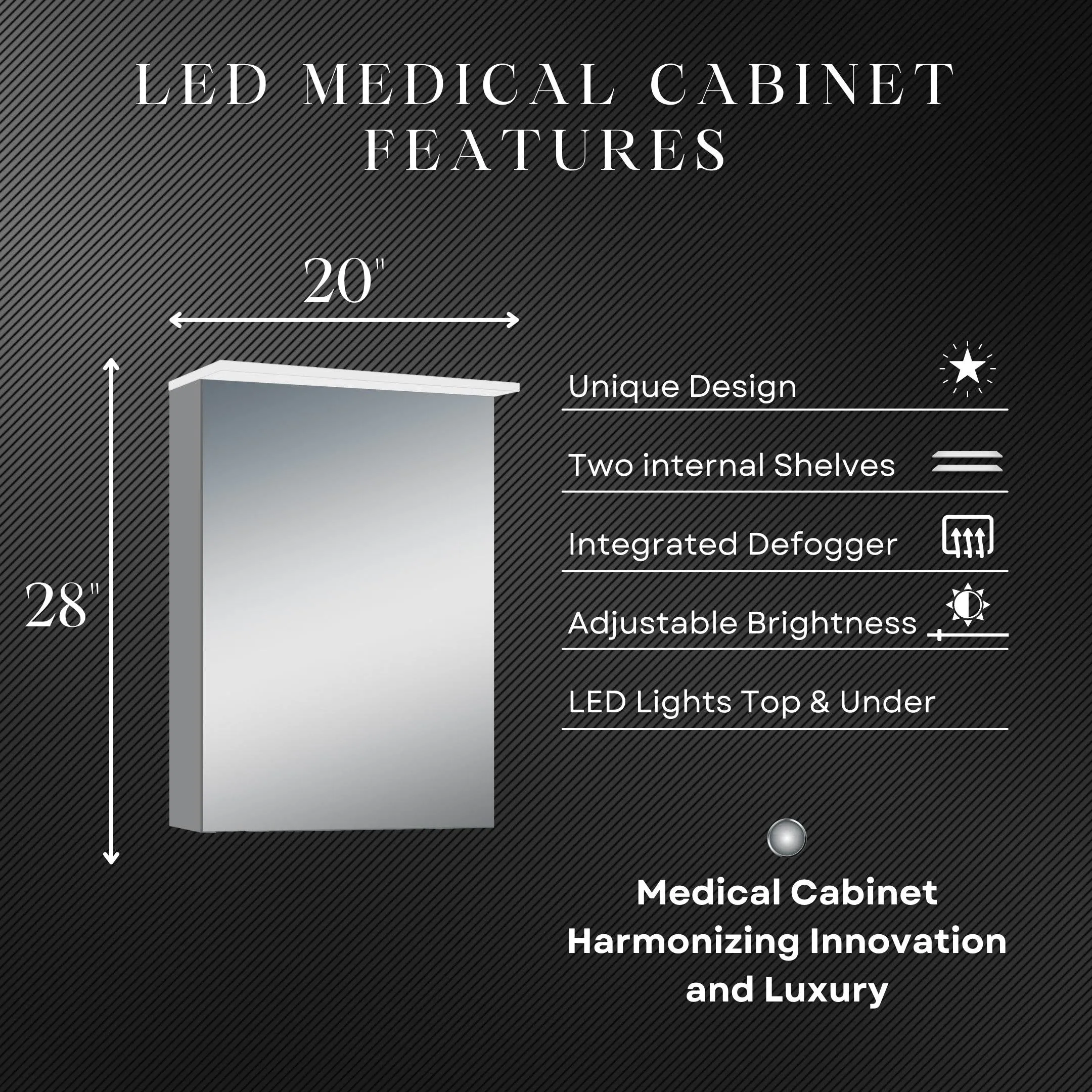 Garet 20"W x 28"H LED Medicine Cabinet