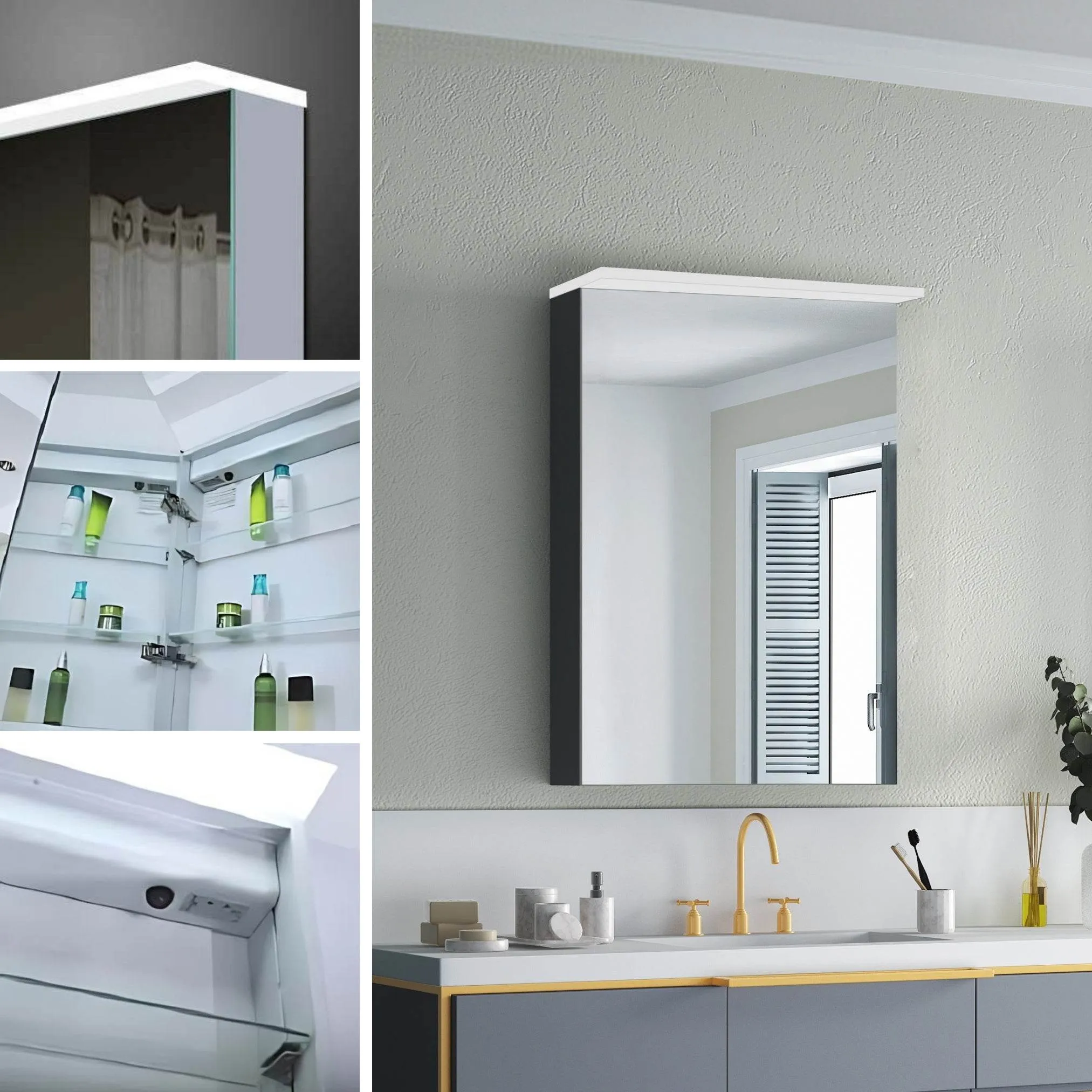 Garet 20"W x 28"H LED Medicine Cabinet