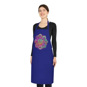 Hand-Drawn Mandala Art Cotton Apron - Ideal for Chefs & Cooks