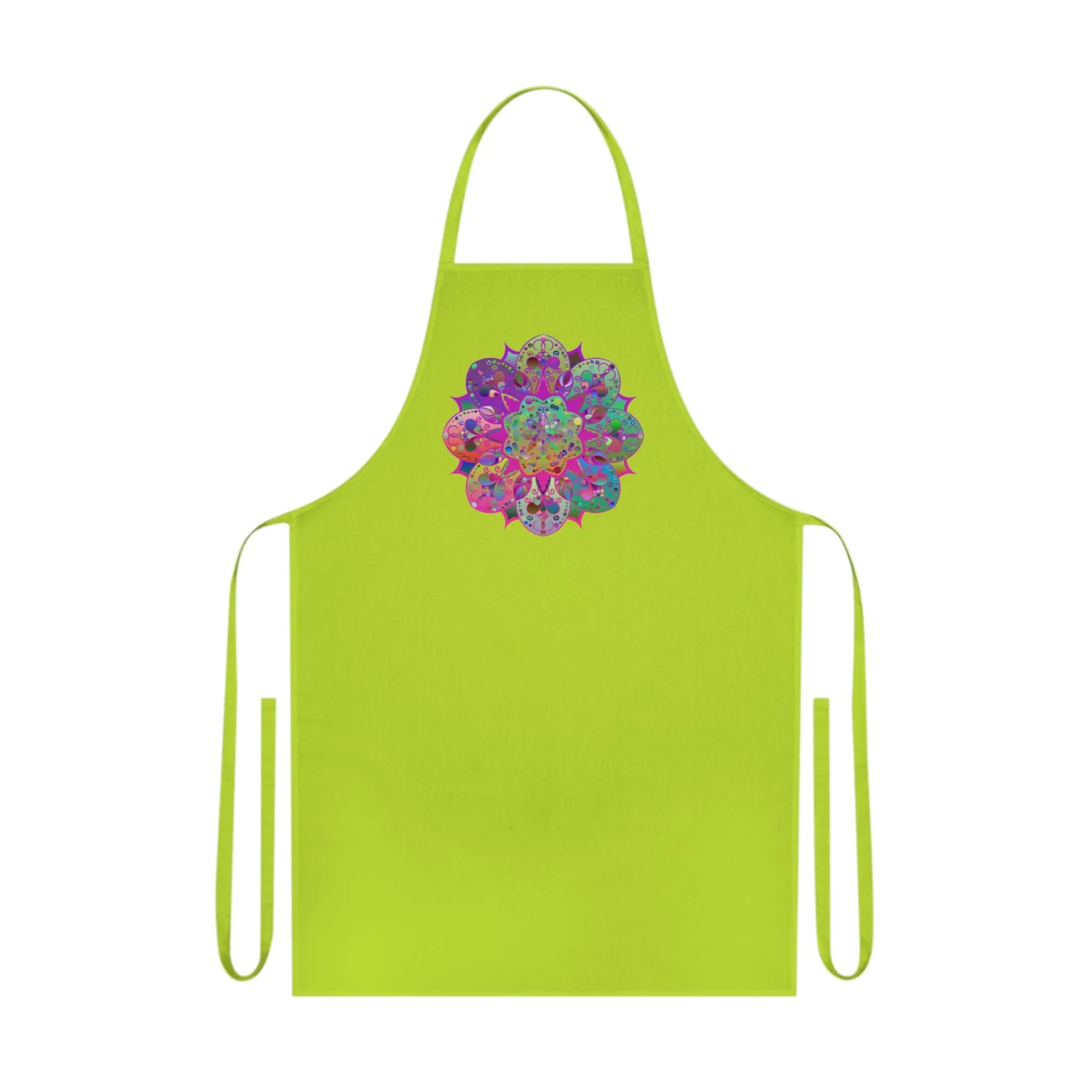 Hand-Drawn Mandala Art Cotton Apron - Ideal for Chefs & Cooks