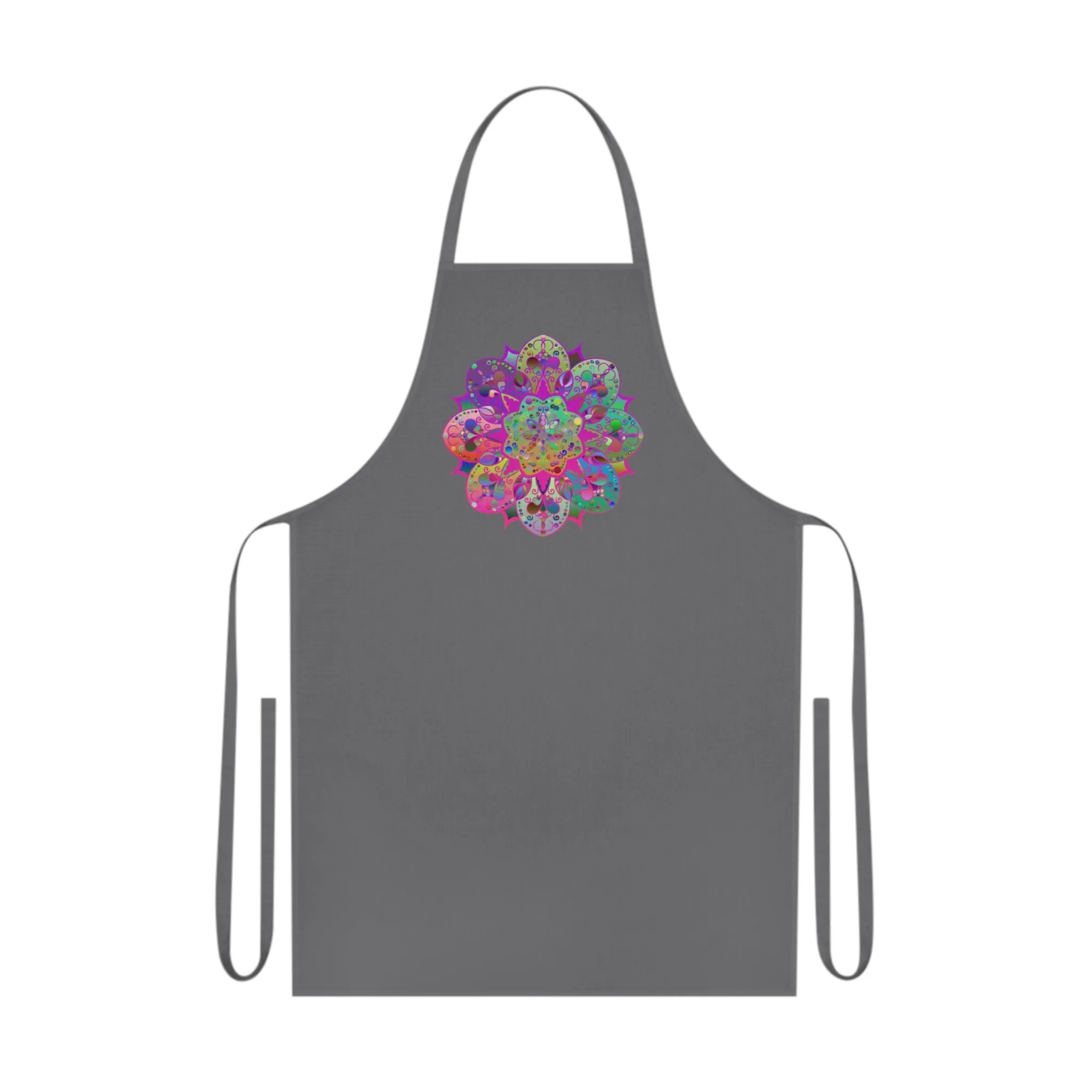 Hand-Drawn Mandala Art Cotton Apron - Ideal for Chefs & Cooks