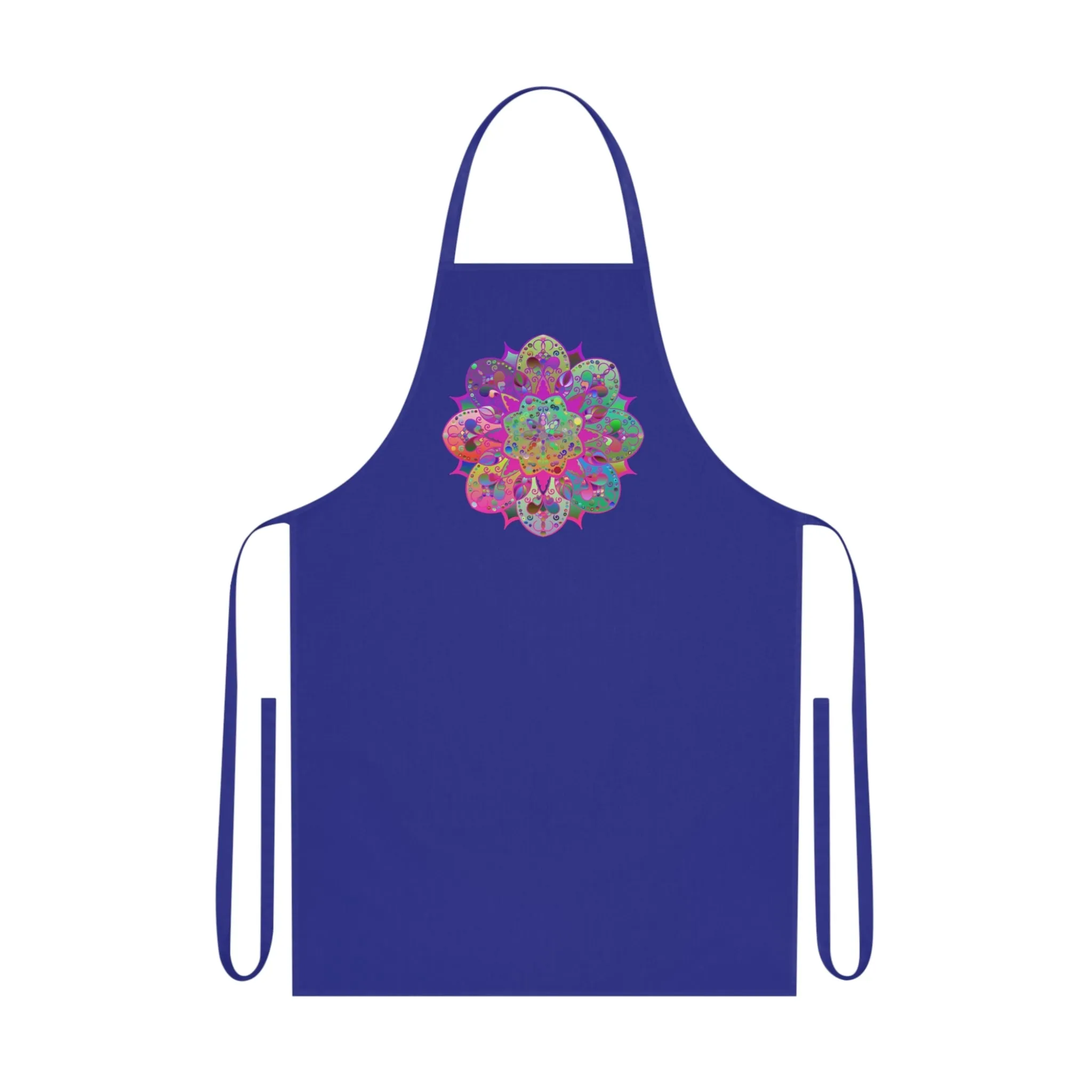 Hand-Drawn Mandala Art Cotton Apron - Ideal for Chefs & Cooks