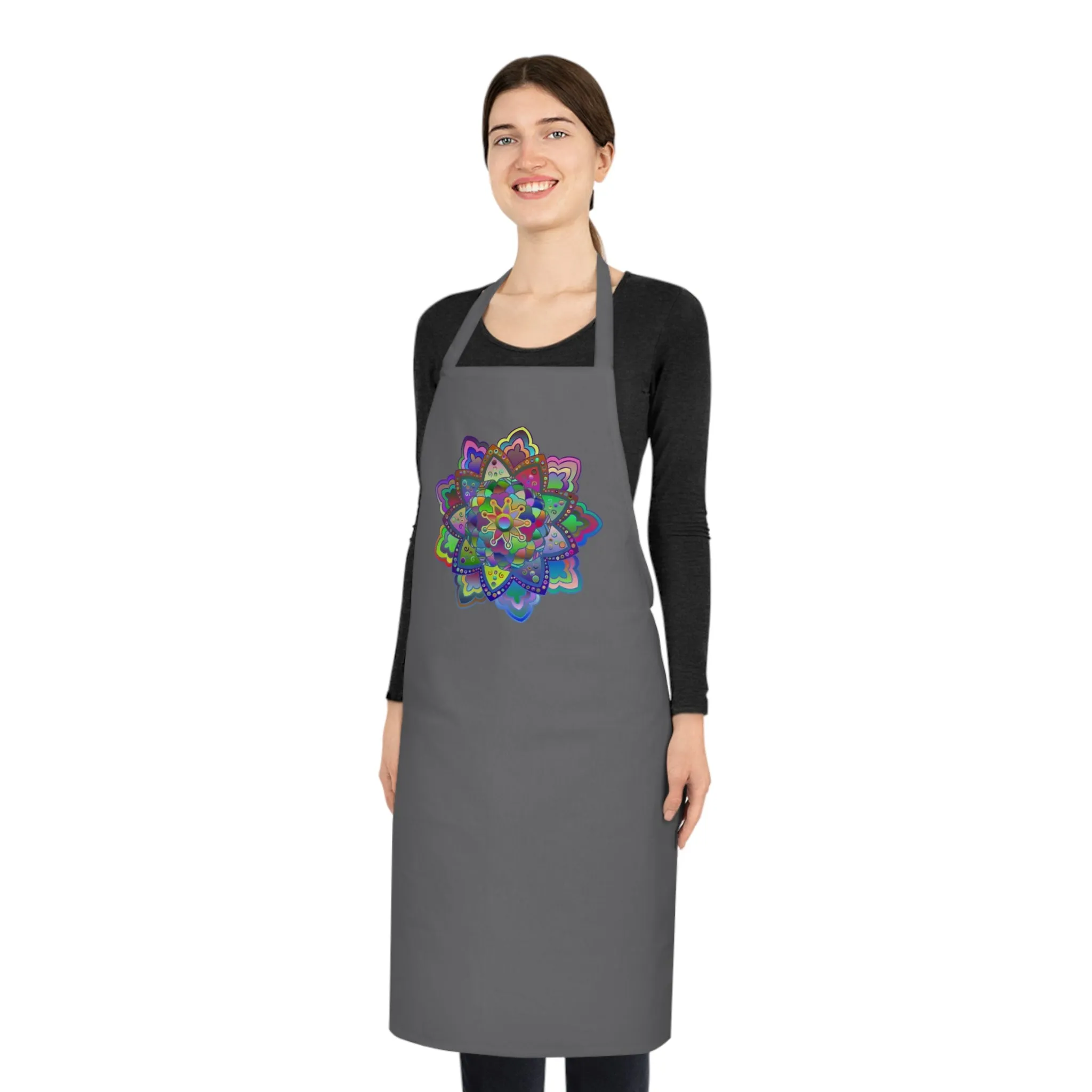 Hand-Drawn Mandala Art Cotton Apron - Perfect for Chefs and Home Cooks