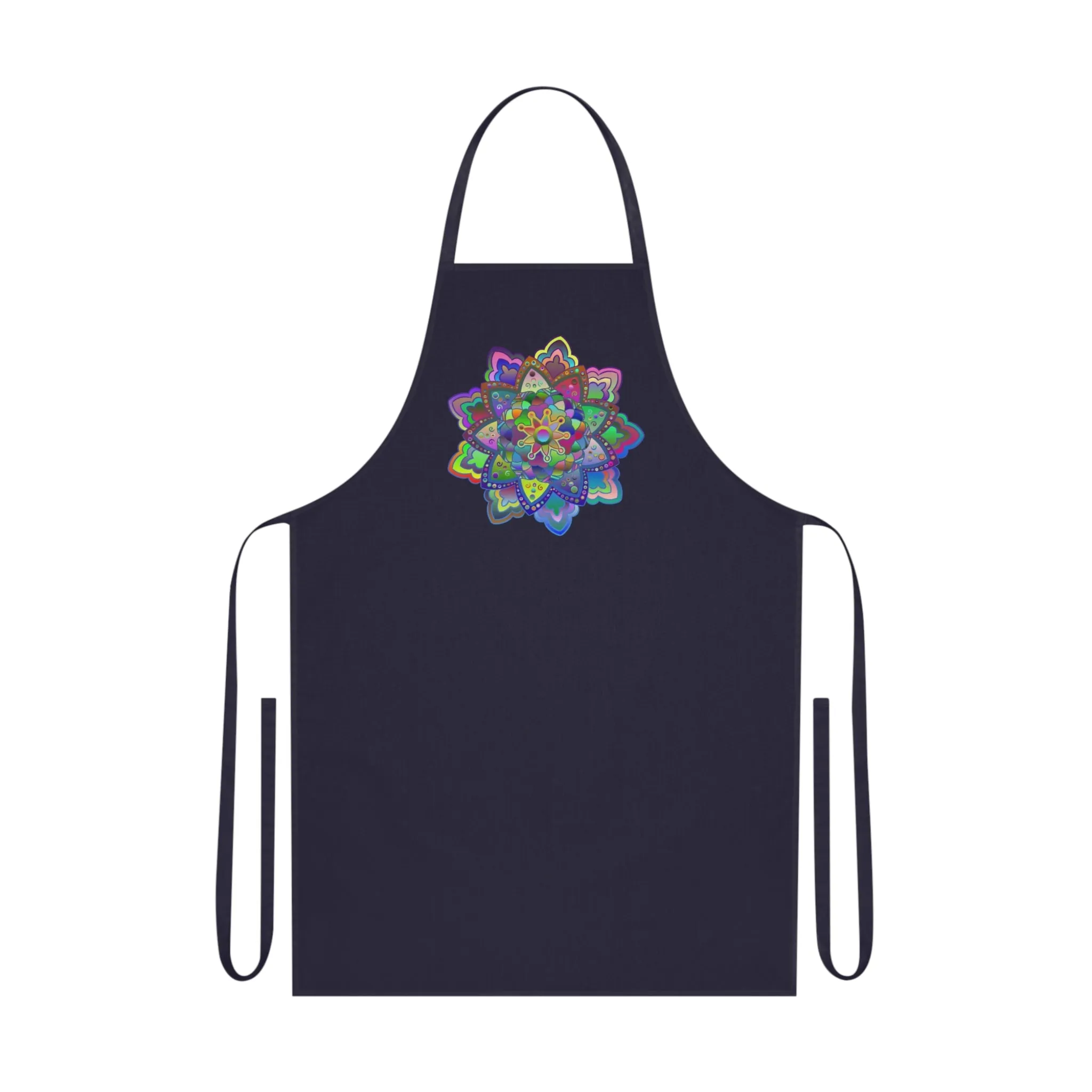 Hand-Drawn Mandala Art Cotton Apron - Perfect for Chefs and Home Cooks