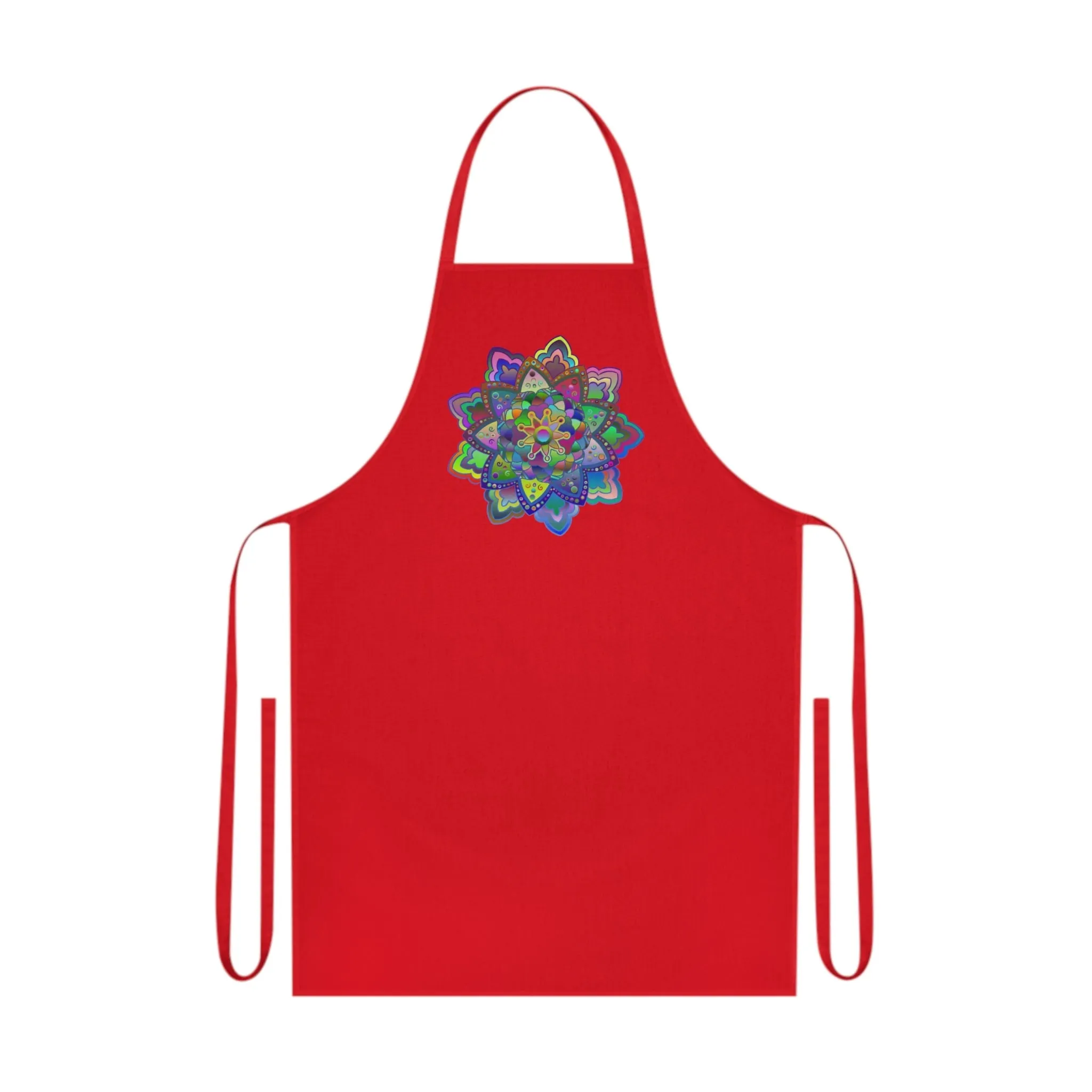 Hand-Drawn Mandala Art Cotton Apron - Perfect for Chefs and Home Cooks