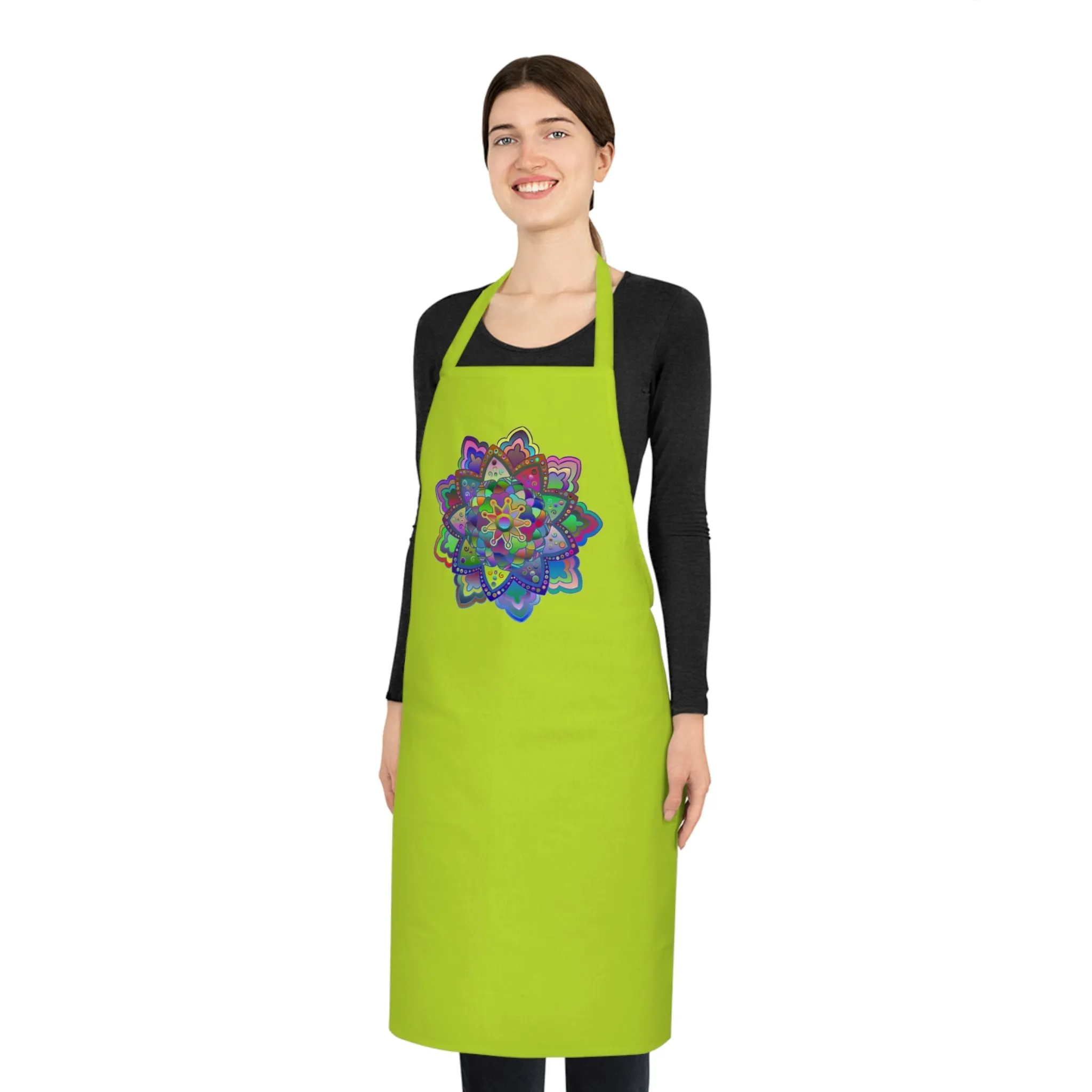 Hand-Drawn Mandala Art Cotton Apron - Perfect for Chefs and Home Cooks