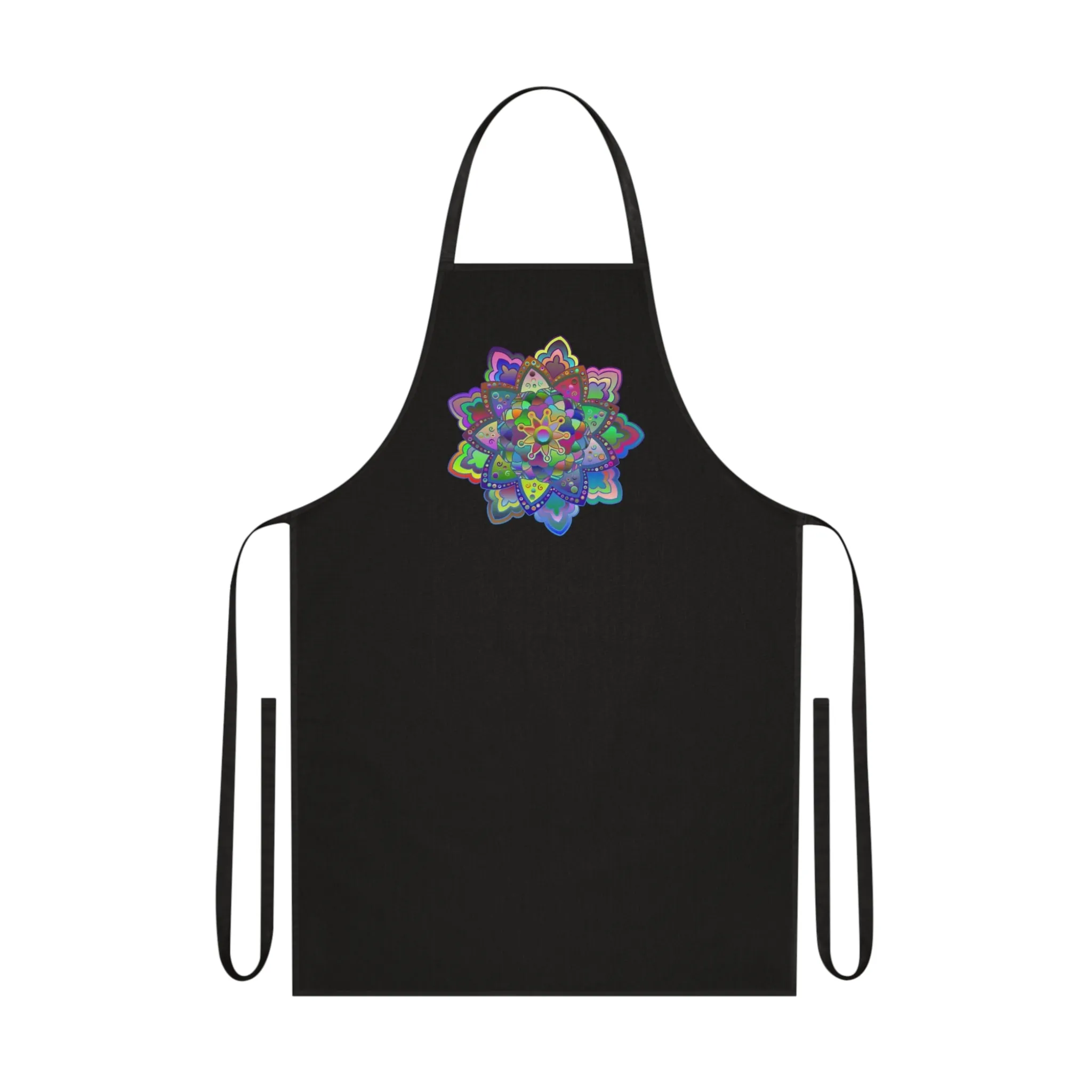 Hand-Drawn Mandala Art Cotton Apron - Perfect for Chefs and Home Cooks