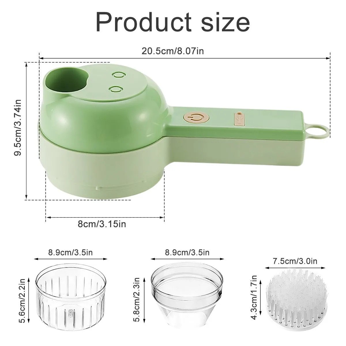 Hand-held Electric Kitchen Vegetable Cutter - 4 in 1  Cutter for Fruits and Vegetables