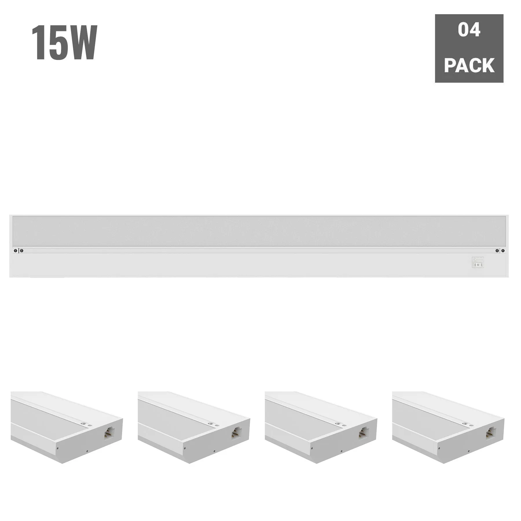 Hardwired Under Cabinet Lighting - Color Changeable (3000K/4000K/5000K) - White