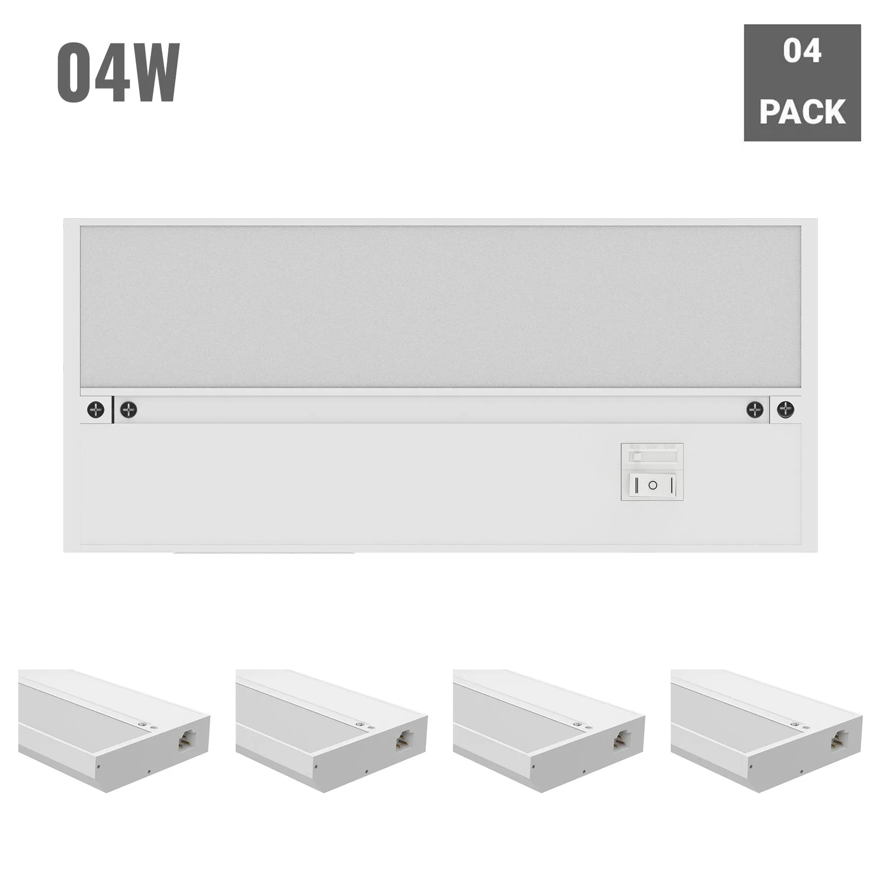 Hardwired Under Cabinet Lighting - Color Changeable (3000K/4000K/5000K) - White