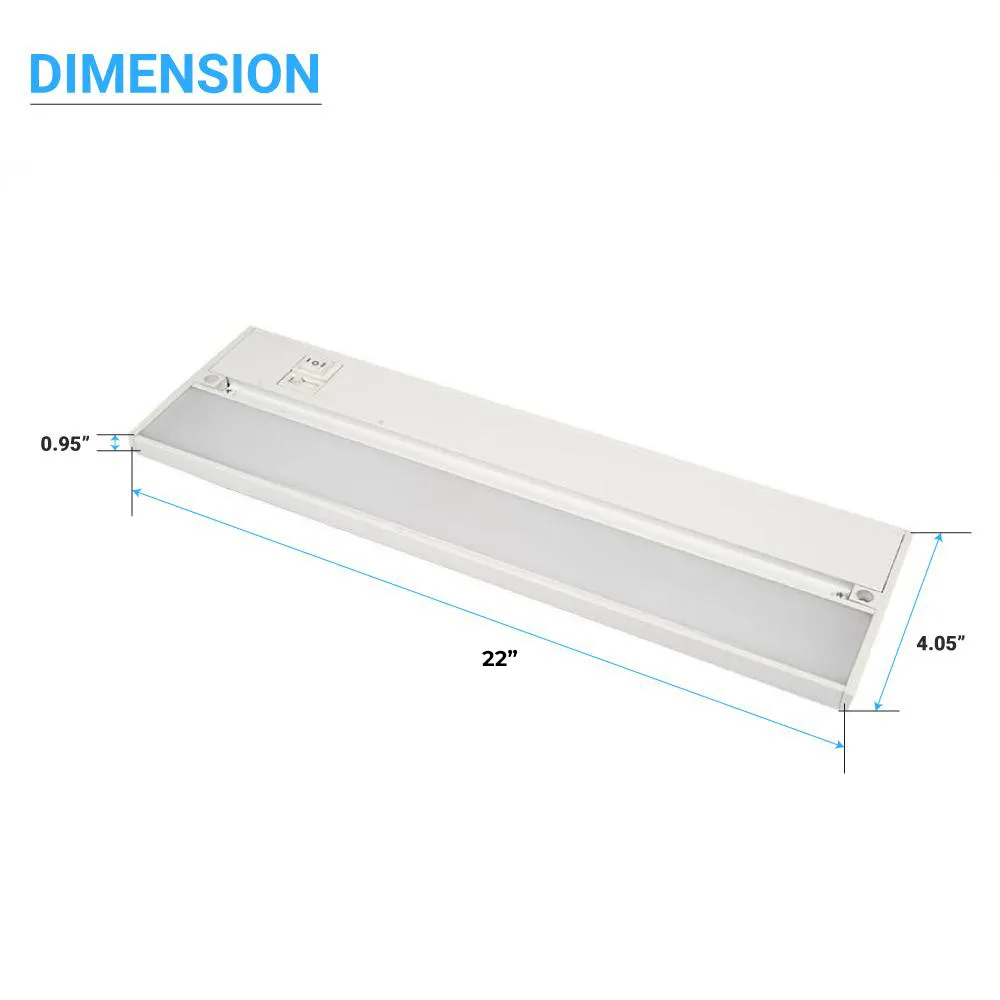 Hardwired Under Cabinet Lighting - Color Changeable (3000K/4000K/5000K) - White