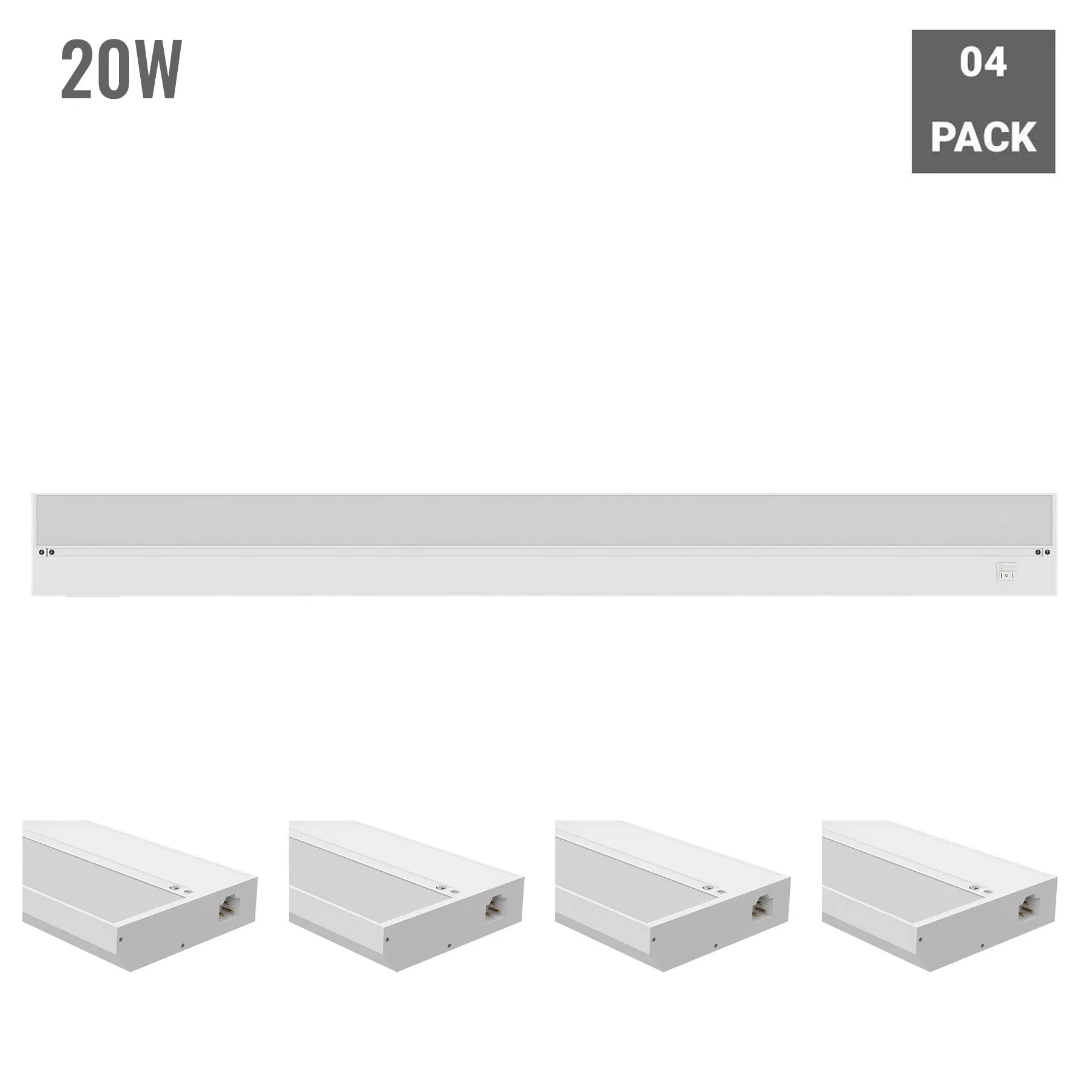 Hardwired Under Cabinet Lighting - Color Changeable (3000K/4000K/5000K) - White