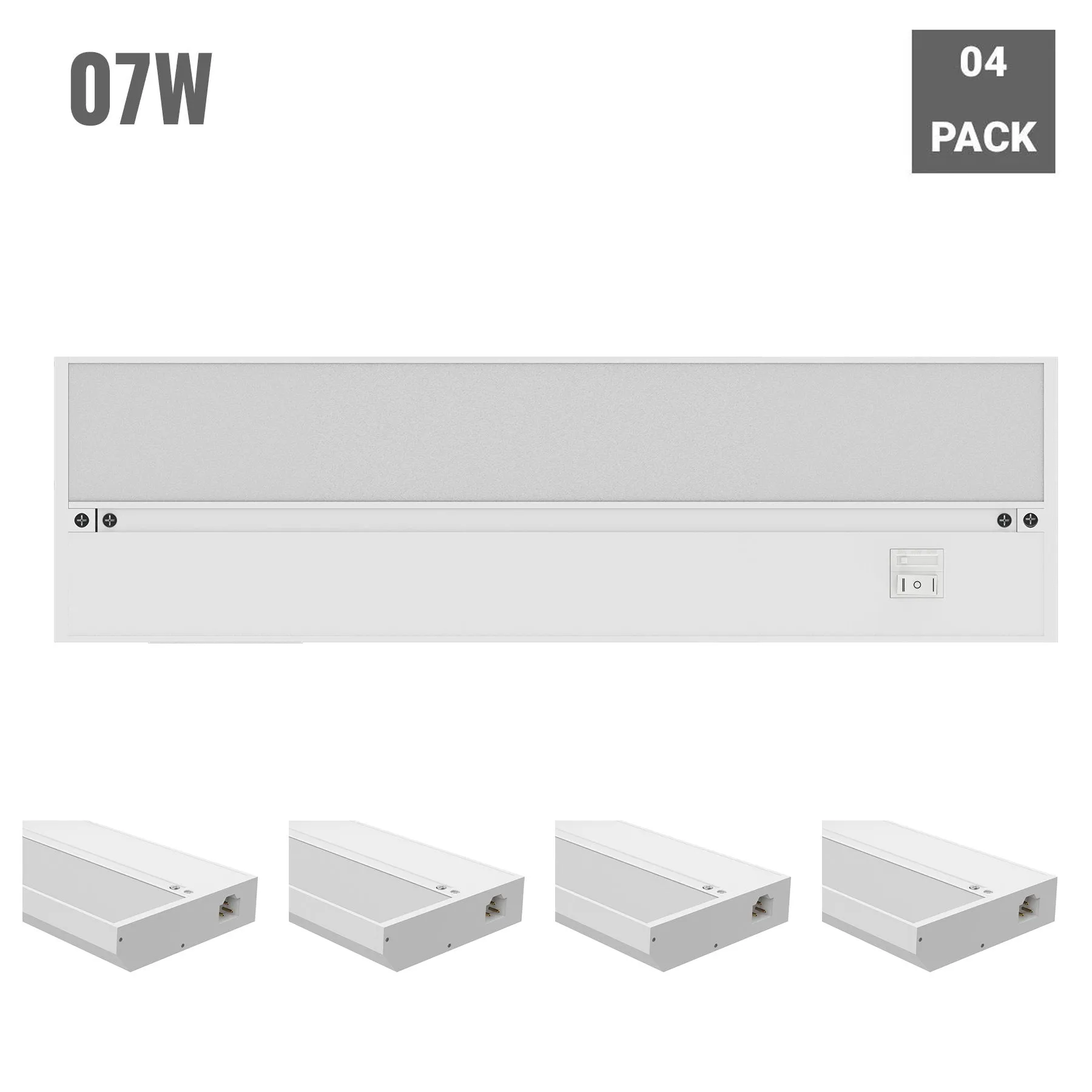Hardwired Under Cabinet Lighting - Color Changeable (3000K/4000K/5000K) - White