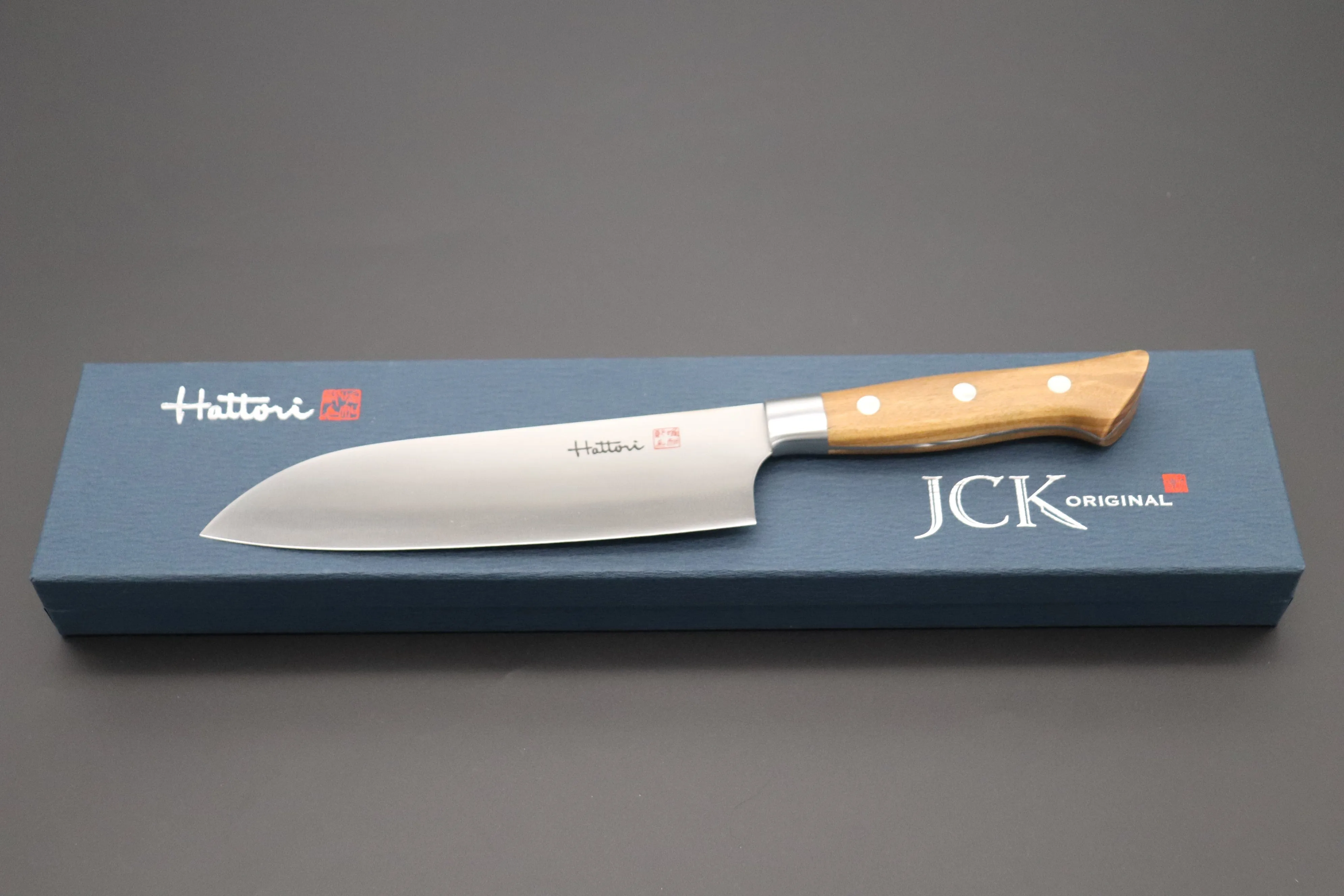 Hattori Forums FH Series FH-4O Santoku 170mm (6.6 Inch, Olive Wood Handle)