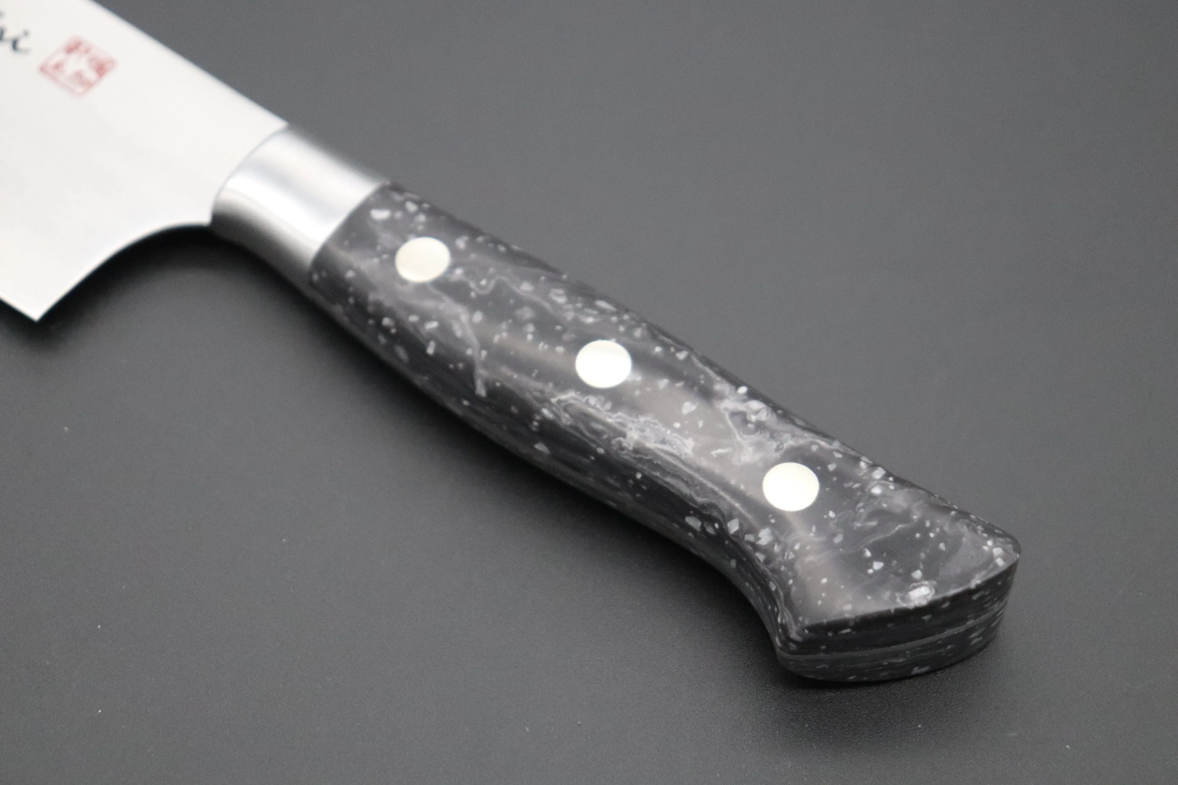Hattori Forums FH Series Limited Edition "SNOW IN THE DARK" Santoku 170mm (6.6 Inch, Dupont Corian® Handle)
