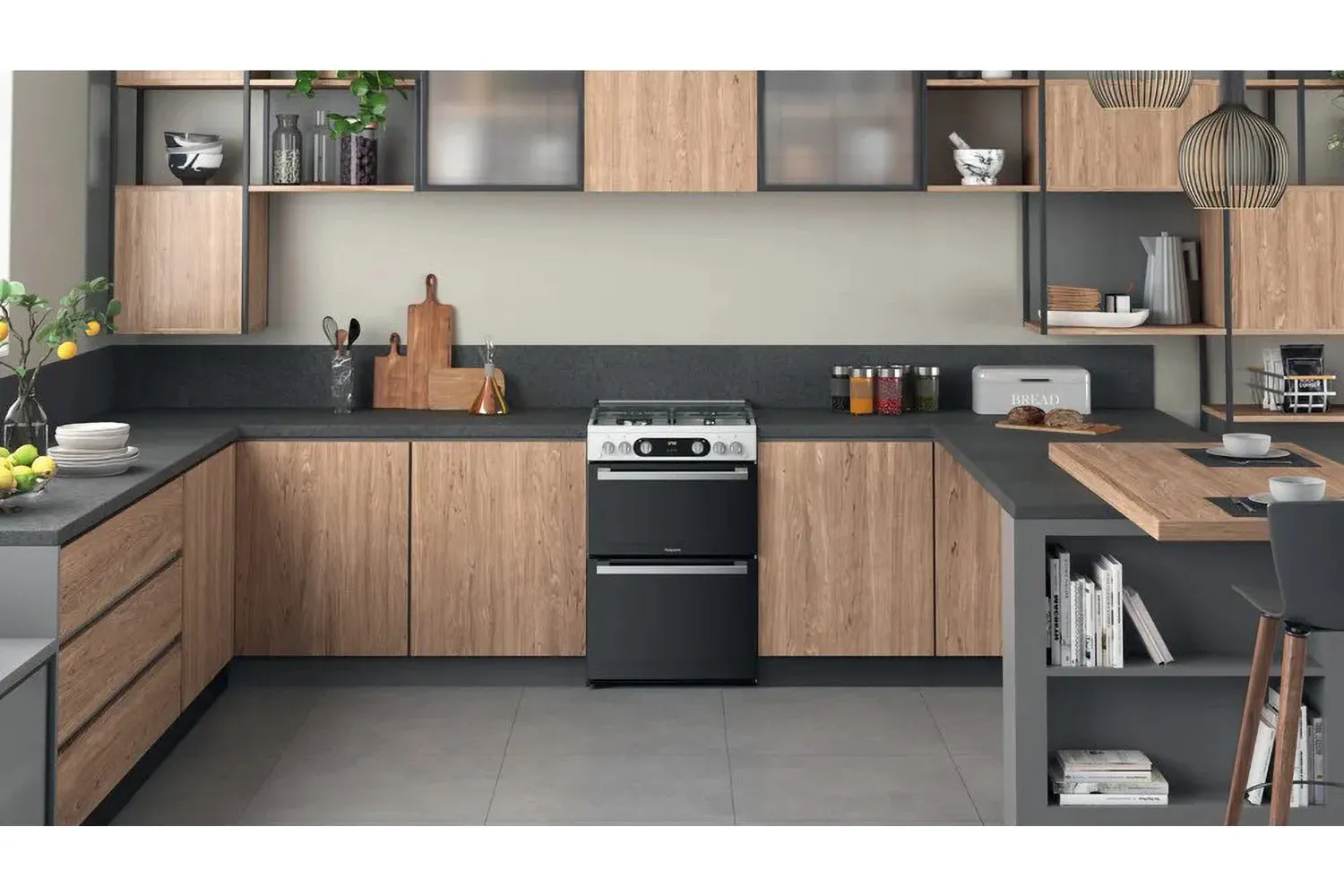 Hotpoint 60cm Double Range Cooker | HD67G02CCW/UK | White