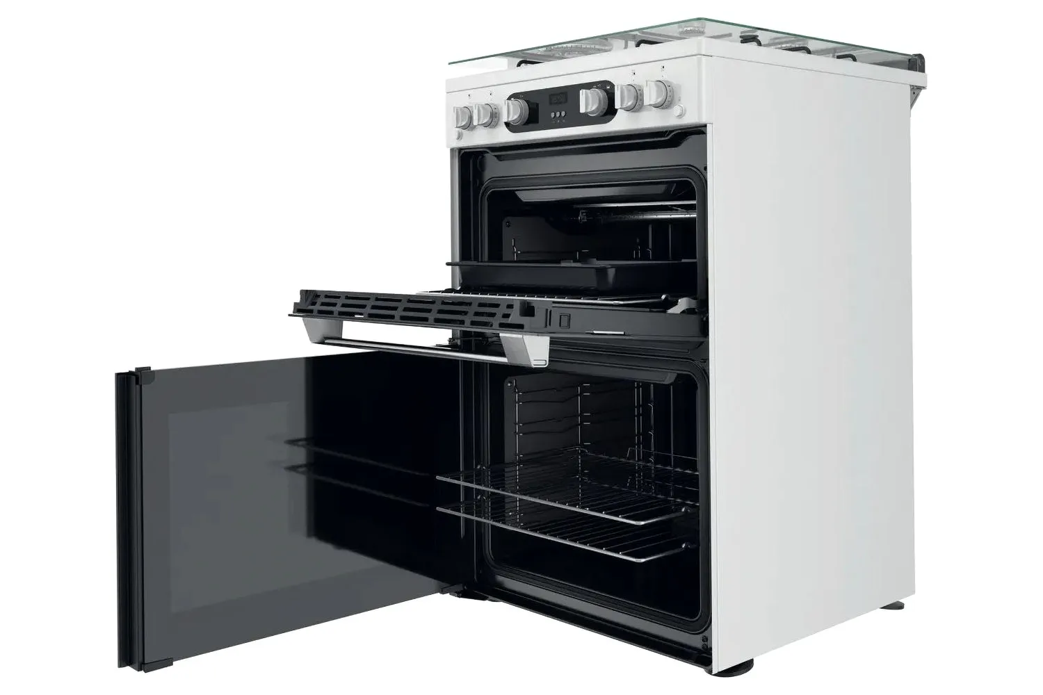 Hotpoint 60cm Double Range Cooker | HD67G02CCW/UK | White