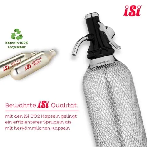 iSi North America Soda Siphon Classic Mesh Sodamaker for Making Carbonating Beverages, 1 Quart, Stainless Steel