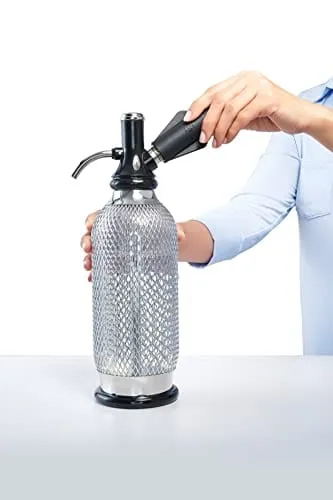 iSi North America Soda Siphon Classic Mesh Sodamaker for Making Carbonating Beverages, 1 Quart, Stainless Steel