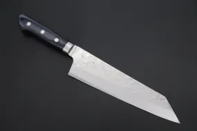 JCK Natures 青雲 Blue Clouds Series BCBP-2 Blue Steel No.2 Nashiji Bunka (Kiritsuke) 190mm (7.4 inch, Royal Blue-Purple Pakka Wood Handle)