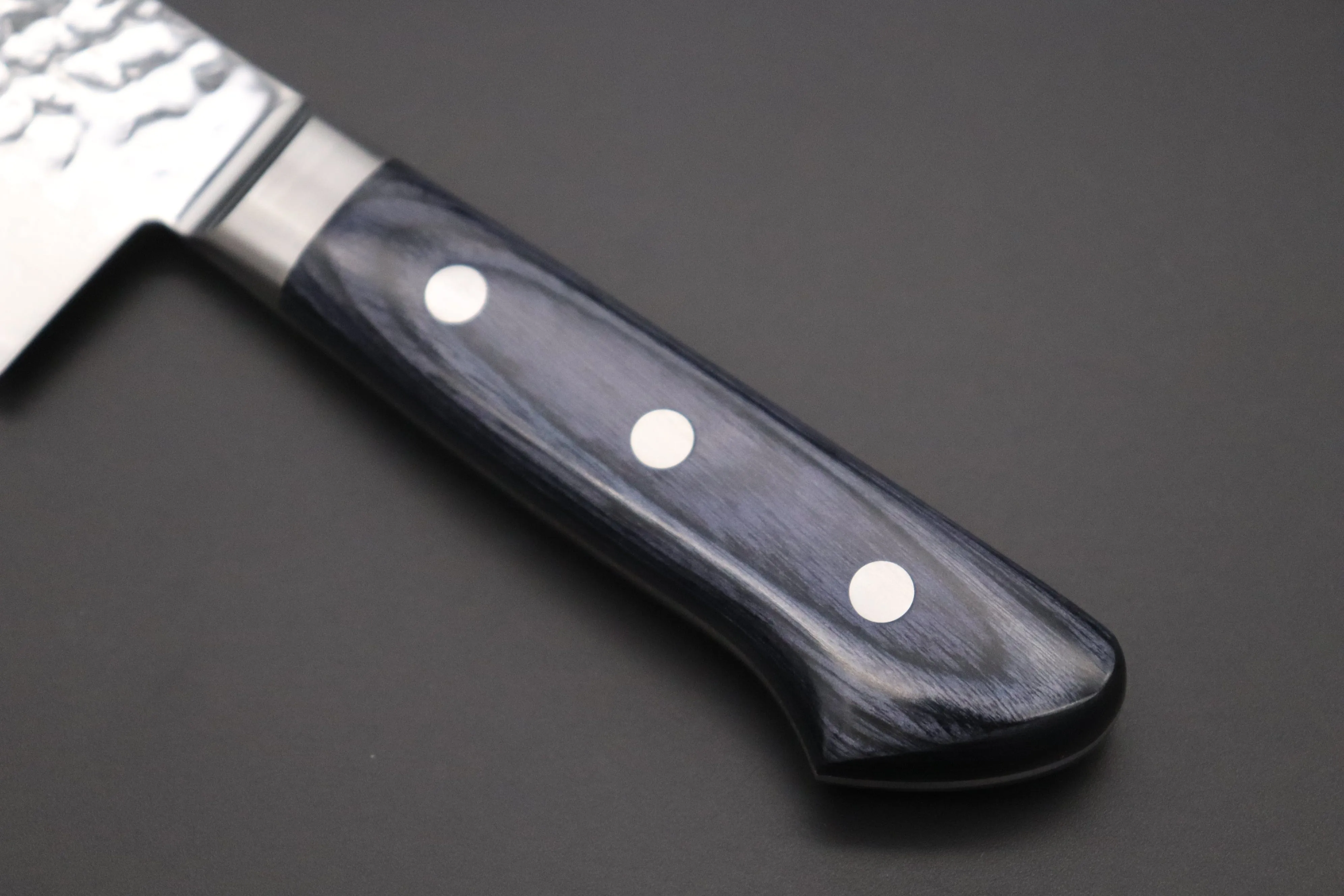 JCK Natures ”Gekko Blue” Santoku 170mm (6.6 inch, Royal Blue-Purple Pakka Wood Handle)