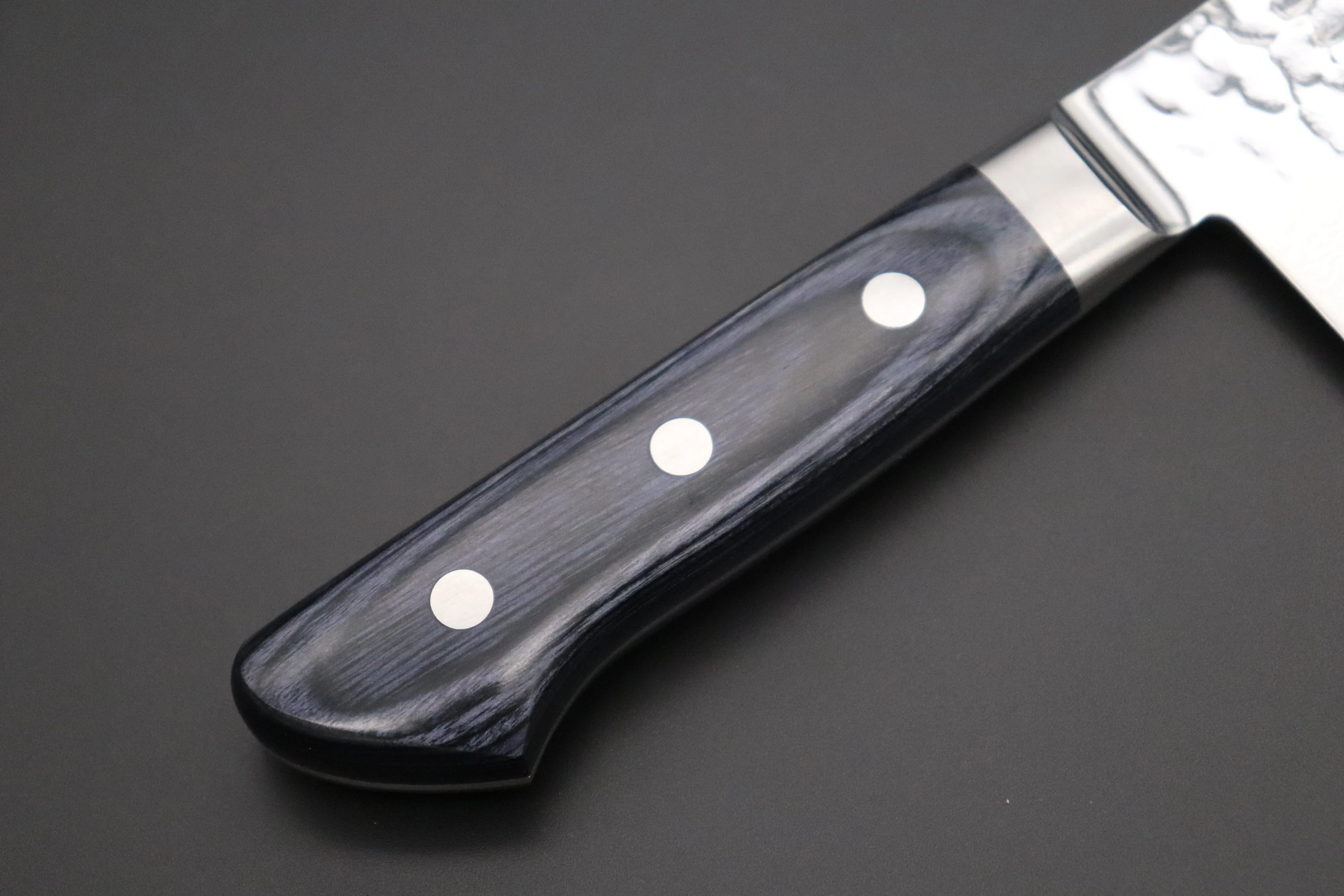 JCK Natures ”Gekko Blue” Santoku 170mm (6.6 inch, Royal Blue-Purple Pakka Wood Handle)