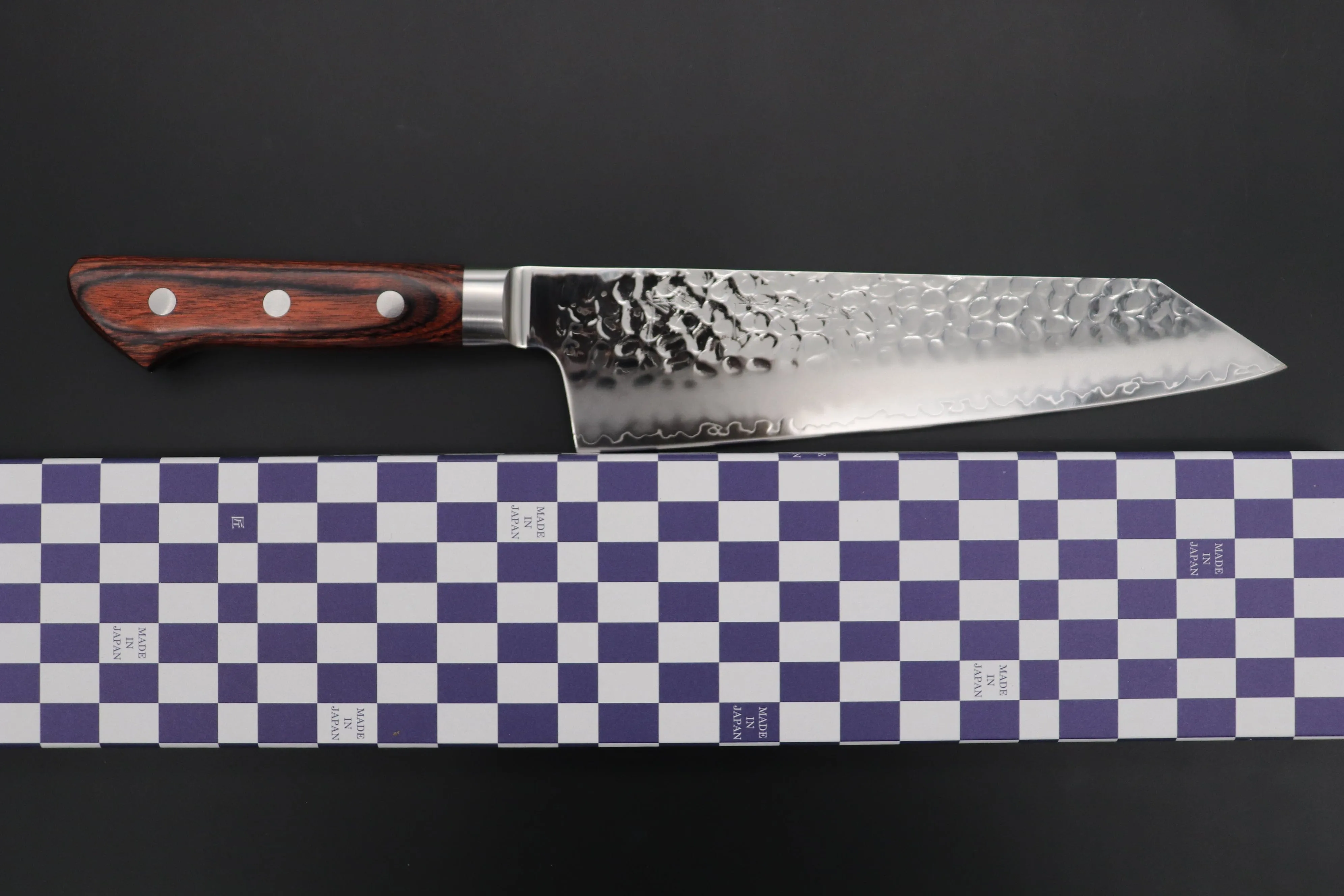 JCK Natures 月光　金 ”Gekko Gold” GEG-2 Kiritsuke 190mm (7.4 inch, Golden-brown Color of the Mahogany Pakka wood Handle)