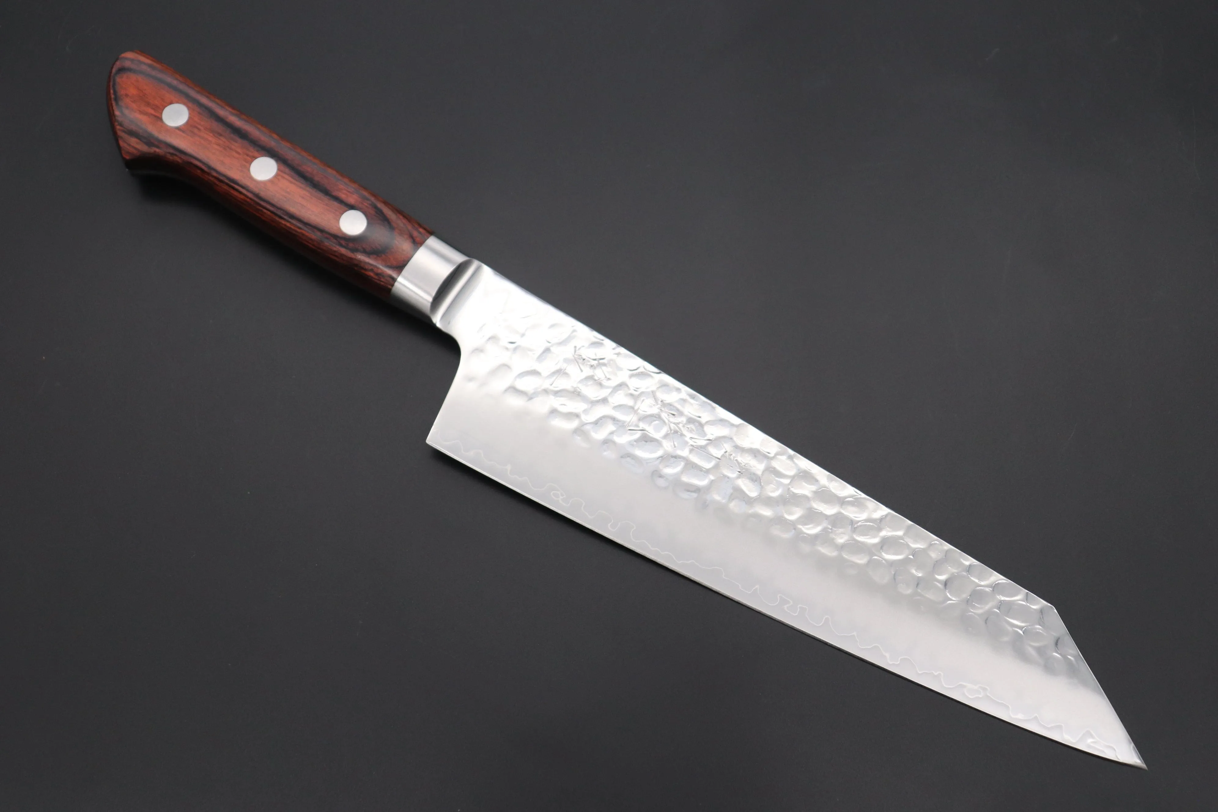 JCK Natures 月光　金 ”Gekko Gold” GEG-2 Kiritsuke 190mm (7.4 inch, Golden-brown Color of the Mahogany Pakka wood Handle)