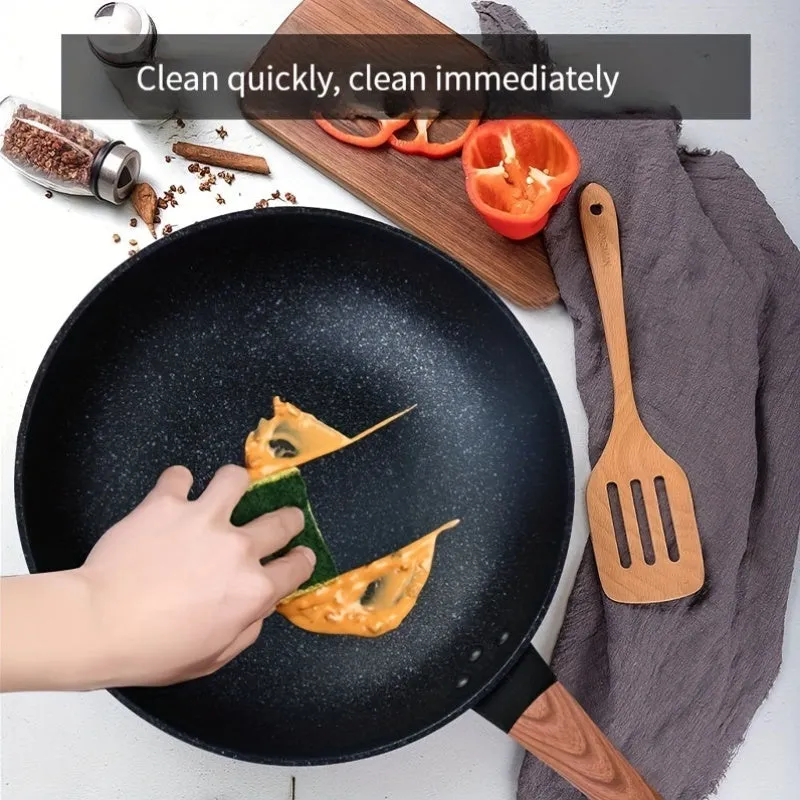KANGSHIDA Large Cast Iron Chef's Pan - 30CM-34CM Non-Stick Coating, Easy Cleaning, Ergonomic Handle, Versatile Kitchen Cookware for Frying, Searing, Baking, and Serving - Durable, Heat-Resistant, and PFOA-Free