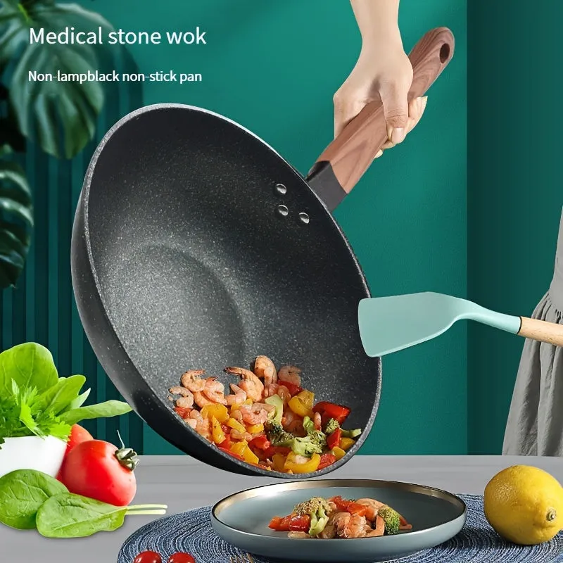 KANGSHIDA Large Cast Iron Chef's Pan - 30CM-34CM Non-Stick Coating, Easy Cleaning, Ergonomic Handle, Versatile Kitchen Cookware for Frying, Searing, Baking, and Serving - Durable, Heat-Resistant, and PFOA-Free