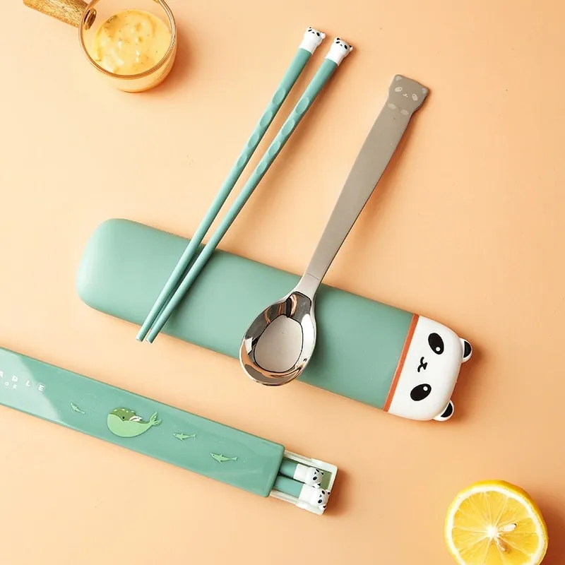 Kawaii Panda Portable Cutlery Set