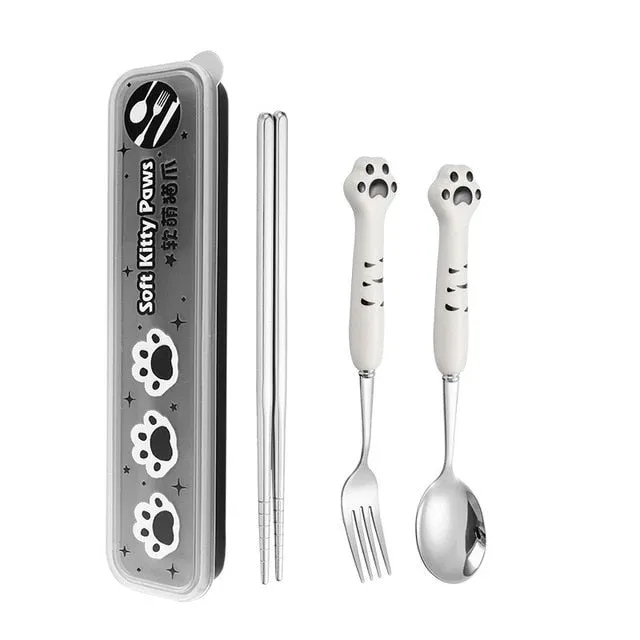 Kawaii Paw Cutlery Set