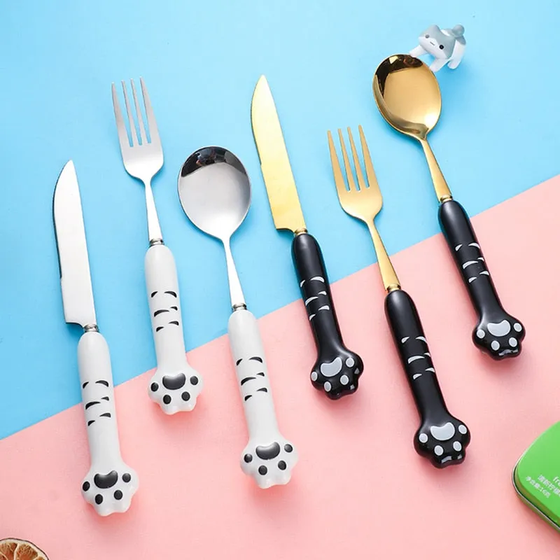 Kawaii Paw Cutlery Set