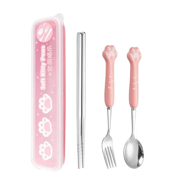 Kawaii Paw Cutlery Set