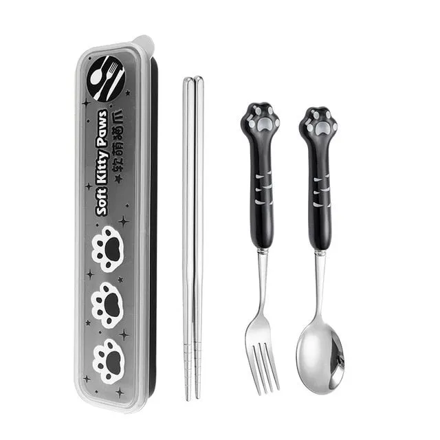 Kawaii Paw Cutlery Set