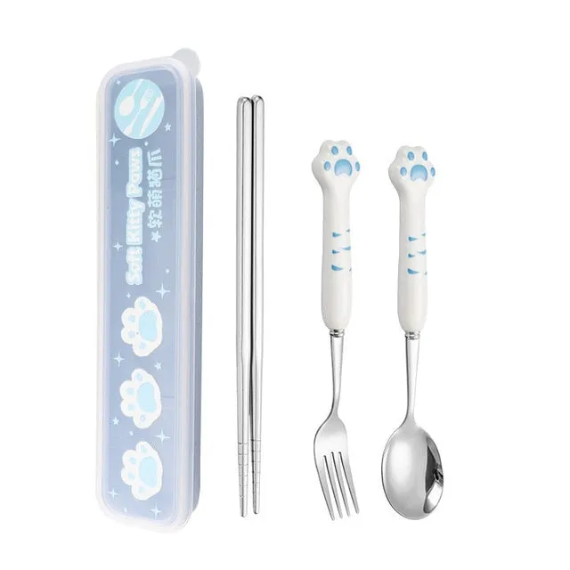 Kawaii Paw Cutlery Set
