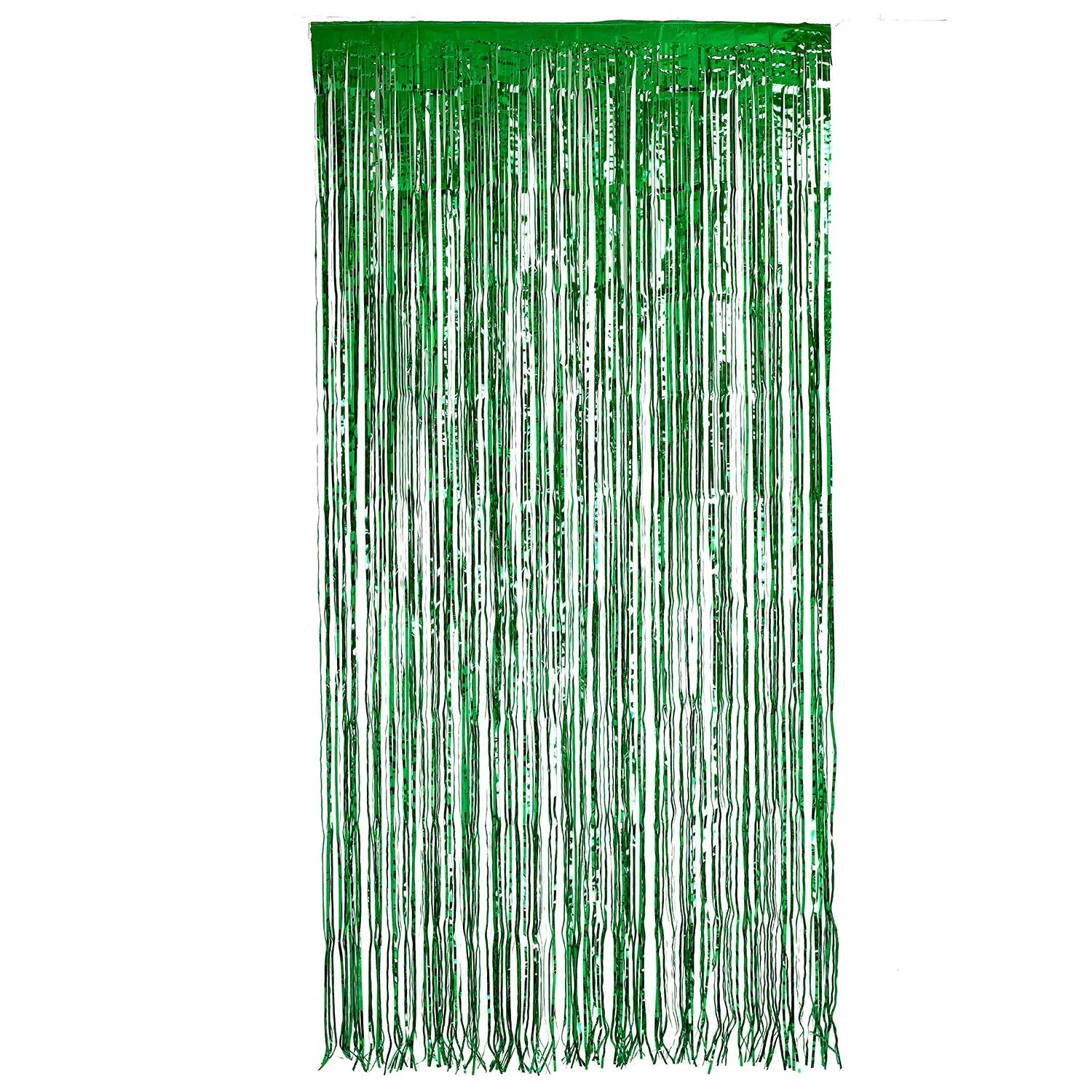 Kicko Green Foil Fringe Curtain - 3 X 8 Feet - 36 X 96 Inches Metallic Panels