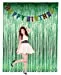 Kicko Green Foil Fringe Curtain - 3 X 8 Feet - 36 X 96 Inches Metallic Panels