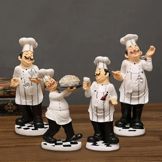 Kitchen French Chef Figurines Statues