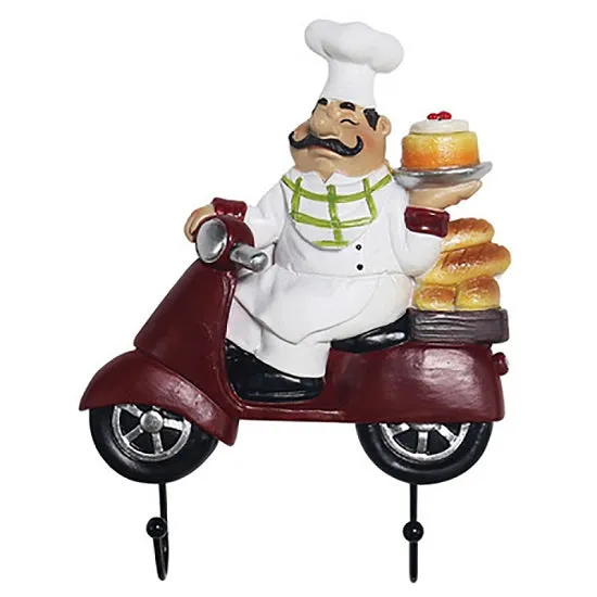 Kitchen French Chefs Hooks for Kitchen Towels and Dishes Figurines Statues