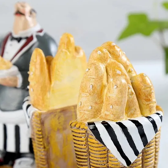 Kitchen French Chefs Tissue  Holders Figurines Statues