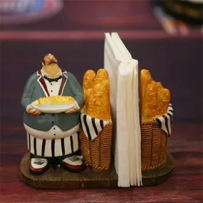 Kitchen French Chefs Tissue  Holders Figurines Statues