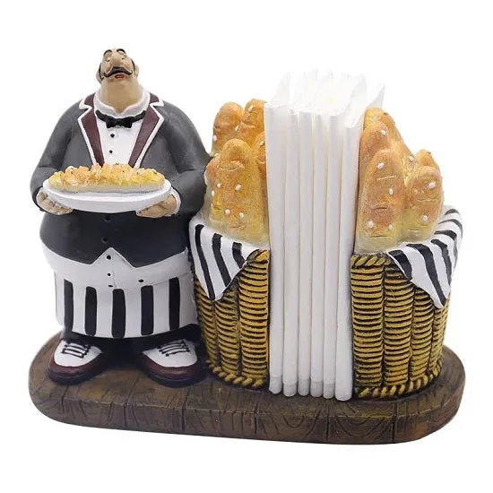 Kitchen French Chefs Tissue  Holders Figurines Statues