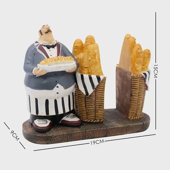Kitchen French Chefs Tissue  Holders Figurines Statues