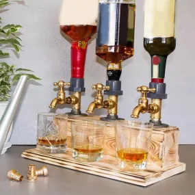 Kitchen Wood Solid Base Real Brass Leakproof Dispenser for Wine nd Liquer Rack Holders Figurines