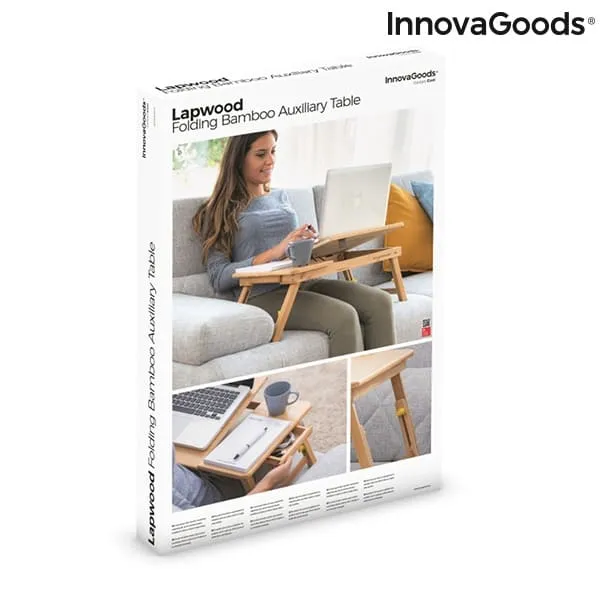 Laptop table "Lapwood" made of bamboo - Adjustable side table for storage
