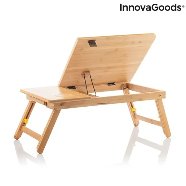 Laptop table "Lapwood" made of bamboo - Adjustable side table for storage