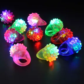 LED Light Up Jelly Rubber Rings Pack of 5 Squishy rings for parties, events, or rewards.