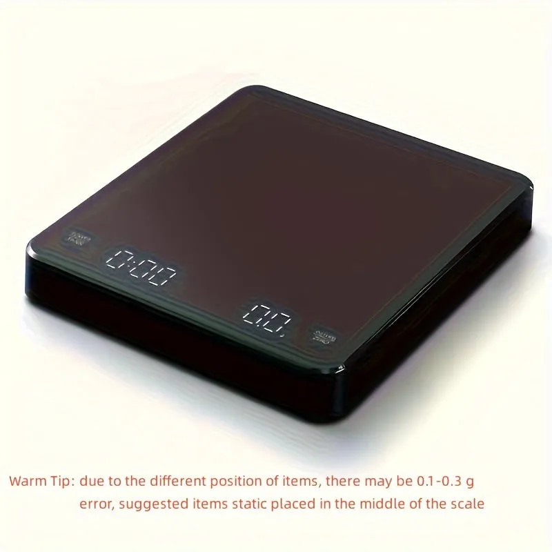 LED Screen Coffee Scale Kitchen Scales 3kg/0.1g Mirror Basic Electronic Scale Built-in Auto Timer Pour Over Espresso